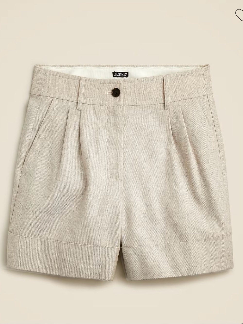 NWT J CREW Remi Linen High Rise Stretch Shorts Size 12